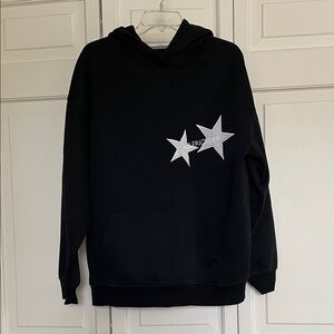Aelfric Eden Black Hoodie with White Star Design